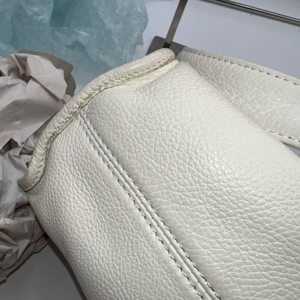 Vera Pelle Vintage White Leather Shoulder **See  description and pics - Picture 12 of 13